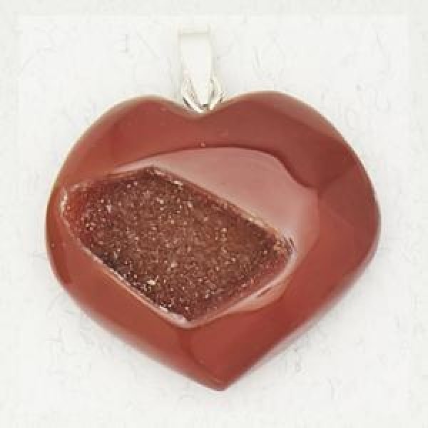 Agate Geode Heart Pendant