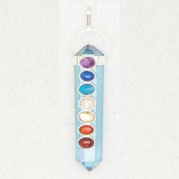 Aqua Aura Pendant with Chakra Stones